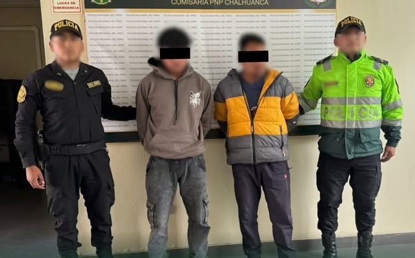 Detienen a dos sujetos acusados de ultrajar adolescente, en Chalhuanca